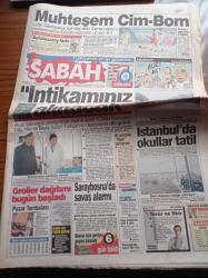 Sabah Gazetesi - 14 Şubat 1994 - Galatasaray'dan Ankaragücü'ne Teşvik Primi İddiası - Coşkun Özarı - 1. Ordu Komutanı Orgeneral Hikmet Bayar İntikamınız Alınacak - Tuzla Katliamı Üzerinden İki Savcının İhbar Tartışması - Saraybosna'da Savaş Alarmı - İstanbul'da Okullar Tatil