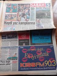 Sabah Gazetesi - 3 Haziran 1994 - Çetin Altan - Galatasaray Aldair'i Bitiriyor - Fenerbahçe Pingel'i Bekliyor - Efes Pilsen Uzattı - Alparslan Türkeş'in Anıları Yazı Dizisi - IMF'ye 8 Söz - Semra Özal Rahmetli Turgut Özal'ın Emekli Maaşı İle Geçiniyorum - Stern Dergisi Türkiye'yi Savaş Ülkesi Gösterdi - Tansu Çiller Hükümeti - Şanlıurfa DEP İl Başkanı Muhsin Melik Öldürüldü