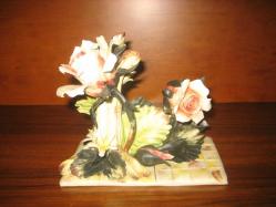İTALYAN CAPODIMONTE  EL YAPIMI VINTAGE  1970'LER  GÜL BİBLOSU