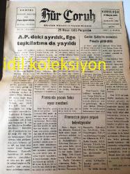 ARTVİN  HÜR ÇORUH GAZETESİ YEREL TAŞRA BASINI----29 Nisan 1965 Yıl :12 Sayı :4033 --A.P de ki ayrılık ,Ege teşkilatına da yayıldı --Fransa da çocuk  felci aşısı mecburi --Casim Şahin 'in cenazesi  Posafa götürüldü --Uluslararası  Televizyon Merkezi ---