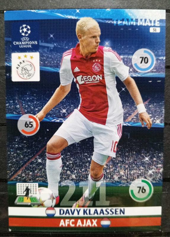 PN.151 DAVY KLAASSEN AFC AJAX CHAMPIONS LEAGUE PANINI