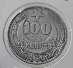 1934 GÜMÜŞ 100 YÜZ KURUŞ BÜYÜK YILDIZ ÇOK TEMİZ ORİJİNAL ÇOK ÇOK NADİRDİR AAA1RR1