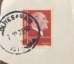 Mektup Zarfından Kesilmiş  / Postadan Geçmiş Pul Filateli - İstanbul, 7 Haziran 1973 Damgalı - ATATÜRK, 100 KURUŞ - Türkiye Cumhuriyeti