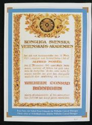 EFM.340 1995 NOBEL ÖDÜLÜ 100.YIL ALFRED NOBEL WILHELM CONRAD RÖNTGEN ALMANYA ETB