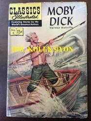 Moby Dick - Herman Melville (Beyaz Balina, İngilizce Çizgi Roman) - Classics Illustrated - No: 5 - 1940'lar Renkli, 48 Sayfa - Frenç-Amerikan Kitap Evi, Beyoğlu - (Büyük boy, 18 X 26 cm)