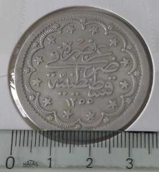 OSMANLI GÜMÜŞ 20 KURUŞ (MECİDİYE) SULTAN II. ABDÜLMECİT 1255-18 ORİJİNAL ÇİLALTI 1VV2RR ÇOK ÇOK NADİRDİR