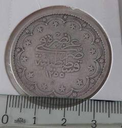 OSMANLI GÜMÜŞ 20 KURUŞ SULTAN II. ABDÜLMECİT 1255-9 ORİJİNAL ÇOK ÇOK TEMİZ 2LL2Y ÇOK NADİRDİR