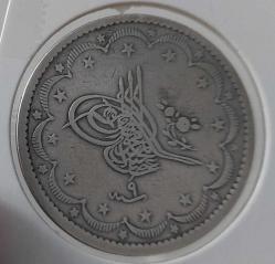 OSMANLI GÜMÜŞ 20 KURUŞ SULTAN II. ABDÜLMECİT 1255-9 ORİJİNAL ÇOK ÇOK TEMİZ 2LL2Y ÇOK NADİRDİR