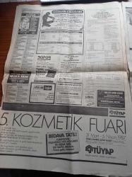 Hürriyet Gazetesi - 30 Mart 1987 - Güneş Sigorta Birinci Ligde - Beşiktaş Gizli Lider - Bayan Mao - Yine Turgut Özal'lı Günler - 13 Dev Sorundan Turgut Özal'a Merhaba - Naim Süleymanoğlu - Ege Krizinde Dünkü Halka Arabulucu Zıtlaşması - Fas Yolcusu Kenan Evren'in Ihlamur Tercihi - Rabıta Fırtınası - İrtica Daha Çok Eğitimli Korkusu