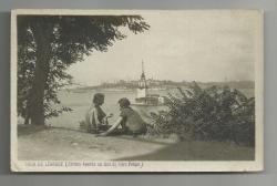 KIZLAR VE KIZ KULESİ TEMALI ESKİ İSTANBUL KARTPOSTALI...