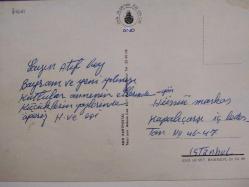 SANAT KARTPOSTALI-YEMYEŞİL YAPRAKLI AĞAÇLAR GÖL VE KÖY RESMİ,ARKASINA YAZILMIŞ,RENKLİ,11 X 15 CM EBADINDA