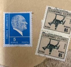 Mektup Zarfından Kesilmiş  / Postadan Geçmiş Üçlü Pul Filateli - Damgalı - ATLI ATATÜRK BURSA, 10 KURUŞ / ATATÜRK, 5 KURUŞ - Türkiye Cumhuriyeti