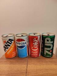 Antika - 1970'LER TENEKE KUTU KOLEKSİYONU 12 OZ - COCA COLA, PEPSİ, FANTA, 7UP - kitantik - kitaLog