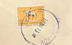 Mektup Zarfından Kesilmiş  / Postadan Geçmiş Pul Filateli - Karaköy 12 Mart 1973 Damgalı - ANKARA ATLI ATATÜRK, 25 KURUŞ - Türkiye Cumhuriyeti