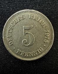 ALMANYA REINCH  5 PFENING 1915 G