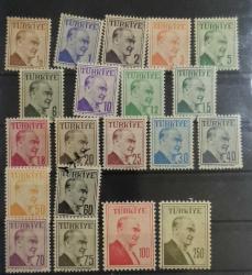 1957 ATATÜRK ÇİFT ÇİZGİ ÇERÇEVELİ PORTRE MNH