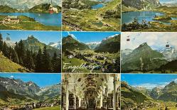 ŞEHİR KARTPOSTALI-İSVİÇRE/ZÜRİH ENGELBERG KARLI DAĞLAR KASABA KİLİSE VE TELEFERİK GÜNDÜZ GÖRÜNTÜSÜ,ARKASINA YAZILMAMIŞ,RENKLİ, 11 X 15 CM EBADINDA - 1950'LER, 1960'LAR, 1970'LER, 1980'LER