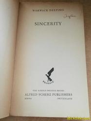 SİNCERİTY - Warwick Deeping - Alfred Scherz Publishers - İngilizce Kitap , Roman (SAMİMİYET) Hafif Yıpranmaları Mevcut