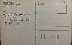 ŞEHİR KARTPOSTALI-BREZİLYA/RIO DE JANEIRO COPACABANA KUMSALININ VE DENİZİN YUKARIDAN GÜNDÜZ GÖRÜNTÜSÜ,ARKASINA YAZILMIŞ,RENKLİ, 11 X 15 CM EBADINDA - 1950'LER, 1960'LAR, 1970'LER, 1980'LER