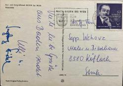 ŞEHİR KARTPOSTALI-AVUSTURYA/BADEN BEI WIEN PANAROMİK ŞEHİR GÖRÜNTÜSÜ,ARKASINA YAZILMIŞ,PULLU,RENKLİ, 11 X 15 CM EBADINDA - 1950'LER, 1960'LAR, 1970'LER, 1980'LER