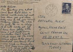 ŞEHİR KARTPOSTALI-NORVEÇ/TRAMVAY DENİZ VE ŞEHRİN YUKARIDAN GÜNDÜZ GÖRÜNTÜSÜ,ARKASINA YAZILMIŞ,PULLU,RENKLİ, 11 X 15 CM EBADINDA - 1950'LER, 1960'LAR, 1970'LER, 1980'LER