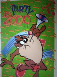 SANAT KARTPOSTALI-TROMPET ÇALAN TAZMANYA CANAVARI RESMİ,ARKASINA YAZILMAMIŞ,RENKLİ, 12 X 17 CM EBADINDA