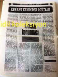 ANKARA DİYANET GAZETESİ YEREL TAŞRA BASINI ----- 15 Ocak 1977 Yıl :8 Sayı :157--İslam ülkeleri arası Kuranı Kerim  Tilaveti toplantısı Konya ve Erzurum 'da yapıldı --Kuranı Kerim 'den Öğütler --Hz Muhammed ve Eğitimi --ALLAH 'IM :H.İbrahim Sakarya --Libya Kıbrıs 'ta İslam Sitesi Kuracak ---Köy imamlarından geçmiş  yıllara ait vergiler alınmayacak --Türkler 'in  Yanındayız ---Nimete şükür gerekir --İslam Dini ve Ticaret --Nadir   Serin --Veremle Savaş :Mesut Sözen --