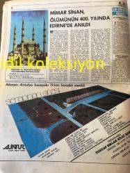 İSTANBUL EMLAK GAZETESİ YEREL TAŞRA BASINI ---30 Nisan 1988 Yıl :1 --Harç bitti ,yapı paydos  konut fiyatları düşüyor ---Mimar Sinan Ölümünün 400. Yılında Edirne 'de Anıldı ---Koruma önce kollektif bilinci  sorunudur --Selami Arpacı --Mustafa Sipahi --Konfeksiyonculuktan İnşaatçılığa --:Firma yetkili  :Fikret Satıcı --