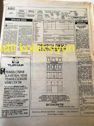 İSTANBUL EMLAK GAZETESİ YEREL TAŞRA BASINI ---30 Nisan 1988 Yıl :1 --Harç bitti ,yapı paydos  konut fiyatları düşüyor ---Mimar Sinan Ölümünün 400. Yılında Edirne 'de Anıldı ---Koruma önce kollektif bilinci  sorunudur --Selami Arpacı --Mustafa Sipahi --Konfeksiyonculuktan İnşaatçılığa --:Firma yetkili  :Fikret Satıcı --