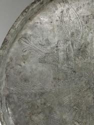 Antika Nadir Kalem İşçilikli Osmanlı Bronz Tepsi