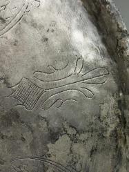 Antika Nadir Kalem İşçilikli Osmanlı Bronz Tepsi