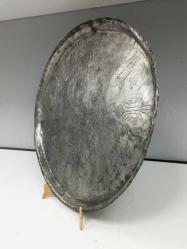 Antika Nadir Kalem İşçilikli Osmanlı Bronz Tepsi