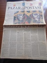 Pazar Postası Gazetesi - 12 Mart 1994 - Fikret Bila - Sami Kohen - Çirkin Ama Çekici Gerard Depardieu - Kazakistan ABD Gizli Petrol Yolu Haritası - Eyüp Aşık ANAP TBMM Grup Başkanı - Zülfü Livaneli - İlhan Kesici - Muhafazakarlar Neden Refah Partisi'ne Karşı - Hazine Meteliğe Kurşun Atıyor - Müslümanlar Ve Demokrasi - Türkiye'de Caz
