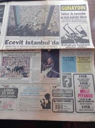 Günaydın Gazetesi - 3 Eylül 1974 - Serbest Güreş Milli Takımımız Dünya Üçüncüsü - Fenerbahçe Romen Milli Takımı İle Karşılaşacak - Tanju Okan Çarptığı Faytonda Ölen Atı Sahibinden Satın Aldı - Kıbrıs'ta Rum Vahşeti Birleşmiş Milletler Askerlerini Bile Dehşet İçinde Bıraktı - Başbakan Bülent Ecevit Kıbrıs'da Zulmü Yendik Türkiye'de de Yoksulluğu Yeneceğiz - Necmettin Erbakan Fantom Pilotu Oldu - Jim Maykıl Felaket Meleği - Kara Murat Fatih'in Fedaisi - Kanserden En Fazla Kadınlar Ölüyor