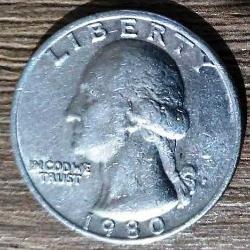 AMERİKA 1980 1/4 QUARTER (ÇEYREK) DOLLAR MADENİ PARA ÇÇT (P-5)