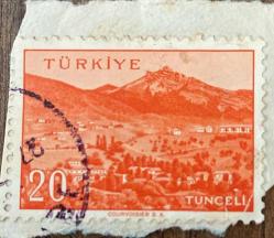 Mektup Zarfından Kesilmiş  / Postadan Geçmiş Pul Filateli - Damgalı - TUNCELİ, 20 PARA - Türkiye Cumhuriyeti