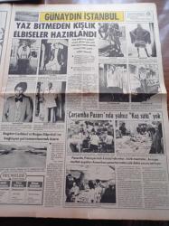 Günaydın Gazetesi - 13 Ağustos 1976 - Yeşilköy'de Sabaha Kadar Ceset Ve Yaralı Taşındı - Sorguya Çekilen İki Arap Gerilla İsrail'den Uganda Baskınının Öcünü Almak İstedik Dedi - Cezaevinden Çıkan Lale Oraloğlu'nu Sadece Mahallenin Çocukları Karşıladı - Bağdat Caddesi'ni Boğaz Köprüsü'ne Bağlayan Yol Tamamlamak Üzere - Taksim'in İki Yeni Gökdeleni - Rusların Altın Kızı Ludmilla Truşeva Profesör Oluyor - Carlos Manzon Çıplaklar Kampında - Kamuran Akkor - Lale Belkıs - Yeliz - Serap Mutlu Akbulut