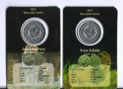 2022 YILI ASYA ASLANI ve ANADOLU PARSI HATIRA PARA 1 KURUŞ ÇİL ÖZEL KİTİNDE