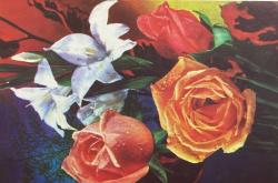 AŞKIN SEVGİNİN VE ROMATİZMİN SİMGESİ GÜL KARTPOSTALI,ARKASINA YAZILMAMIŞ,RENKLİ, 11 X 15 CM EBADINDA