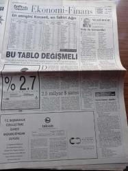 Sabah Gazetesi - 15 Aralık 1999 - Fenerbahçe'nin Pendikspor Faciası - Taraftarlar Kaleci Rüştü Reçber'i Linç Etmeye Kalktı - Hasan Celal Güzel Yarın Hapse Giriyor -  Alaattin Çakıcı Cezaevine Kaçırıldı - İçişleri Bakanı Sadettin Tantan Avrupa Birliği'nden İlerideyiz - Derya Tuna İbrahim Tatlıses Ayrılmıyor - Kamer Genç'in First Lady'si - Azınlıklara Hükümetten Büyük Jest