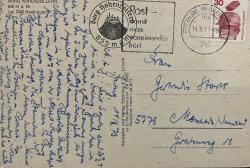 ŞEHİR KARTPOSTALI-ALMANYA/HOHENZOLLERN KALESİ UZAKTAN GÜNDÜZ GÖRÜNTÜSÜ,PULLU,ARKASINA YAZILMIŞ,RENKLİ, 11 X 15 CM EBADINDA - 1950'LER, 1960'LAR, 1970'LER, 1980'LER