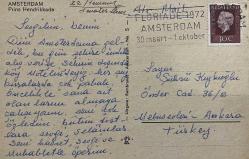 ŞEHİR KARTPOSTALI-HOLLANDA/AMSTERDAM NEHİR ŞEHİR VE YOLLARIN GÜNDÜZ GÖRÜNTÜSÜ,PULLU,ARKASINA YAZILMIŞ,RENKLİ, 11 X 15 CM EBADINDA - 1950'LER, 1960'LAR, 1970'LER, 1980'LER