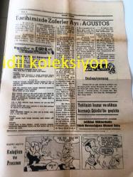 ISPARTA EĞİRDİR GÖL  SESİ  GAZETESİ YEREL TAŞRA BASINI ---1 Eylül 1972  Yıl :20 Sayı :4668--Bağlara Bağlara Dün Kurulan Pınarpazar 'ına  Gelen Çoktu --Karada havada deniz de  komando --Ziraat Meslek Okuluna Bu Yıl 15 Yatılı Parasız 15 Yatılı Paralı Öğrenci Alınacak --Ağustos 'da 17659 kilo et tüketildi --Fidan ihtiyacı olanlar teknisyenliğe müracaat edecek --Eğirdir Elma Üretiminin  Pazarlama Sorunu ve Çözüm Yolları  :Aziz Üstün --Tarihimizde Zaferler Ayı :Ağustos --Isparta Spor 'un galibiyeti  taraftarları sevindirdi --