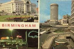 ŞEHİR KARTPOSTALI-İNGİLTERE/BIRMINGHAM ''CIVIL CENTER'' ''ROTUNDA BULL RING CENTRE'' ''THE BULL RING CENTRE'' GÖRÜNTÜSÜ,PULLU,ARKASINA YAZILMIŞ,RENKLİ, 10 X 14 CM EBADINDA - 1950'LER, 1960'LAR, 1970'LER, 1980'LER