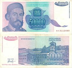 P#130 Yugoslavya 50.000 Dinar 1993 ÇÇT