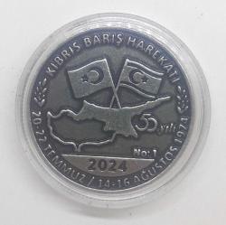 Kıbrıs Barış Harekatı 50 .Yıl Anı Madalyon Kapsülünde Sertifikalı 2024