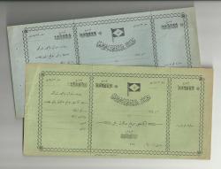 BURSA-MUDANYA VAPUR ŞİRKETİNE AİT İKİ FARKLI RENKTE OSMANLICA BİLET...