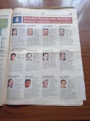 Hürriyet 99 Yerel Seçim Gazetesi - 9 Nisan 1999 - İstanbul Büyükşehir Belediye Başkan Adayları - Özgürlük Ve Dayanışma Partisi - Büyük Birlik Partisi - Demokratik Sol Parti - Zekeriya Temizel - Ali Talip Özdemir - Ali Müfit Gürtuna - İstanbul'un Seçim Künyesi - 1994 Yerel Seçim Sonuçları - 15 Soruda Seçim Kuralları Rehberi - Beşiktaş Belediye Başkan Adayı Yusuf Namoğlu- Adalar