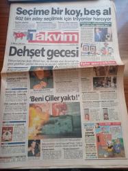 Takvim Gazetesi - 13 Nisan 1999 - Beşiktaş'ta Kupaya Rekor Pirim - Sergen Yalçın Fenerbahçe Taraftarı Uzun Süre Beni Unutamaz - Fenerbahçe'nin Hedefi Fatih Terim - Hami Mandıralı - Galatasaray Beşiktaş Maçı İçin İddialı - Askerlik İçin Yurda Dönmeyen Tarkan'a Vatandaşlıktan Çıkarılmak Üzere 24 Saat Verildi - Bülent Ecevit Tansu Çiller Seçim Yasağını Dinlemedi - Seçime Giren 602 Bin Aday Seçilmek İçin Trilyonlar Harcıyor - Abdullah Öcalan'ın 70 Avukatı Oldu