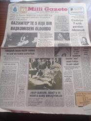 Milli Gazete - 3 Kasım 1978 - Filistin Dramı Yazı Dizisi - Yahya Kemal Anılıyor - Diyanet İşlerinde Yolsuzluk Yapıldığı Öne Sürüldü - Yenişehir İmam Hatip Yurdu Ve Kuran Kursları Kapatıldı - Ayasofya Müze Olarak 4 Milyon Lira Gelir Sağladı - Arap Ülkeleri Enver Sedat Ve Mısır' Karşı Birleşiyorlar